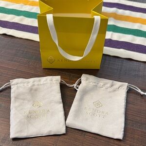 Kendra Scott Yellow Gift Bag with two dust bags